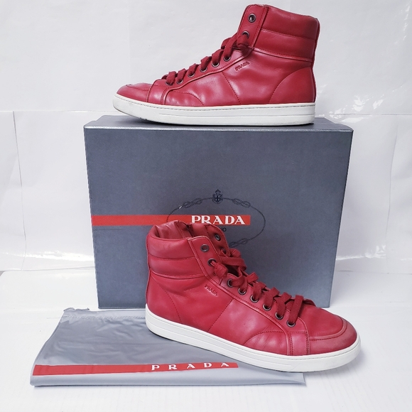 Prada 4T2596 men’s high top sneaker size 9 - Picture 1 of 16